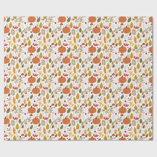 Herfst Pompoen Patroon Cadeaupapier (Vlak)