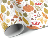 Herfst Pompoen Patroon Cadeaupapier (Rol Hoek)
