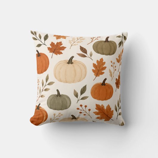 Herfst Pompoen Patroon Decorative Worp Kussen (Voorkant)