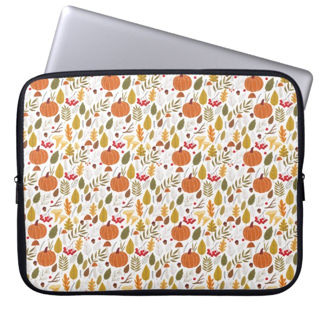 Herfst Pompoen Patroon Laptop Sleeve (Voorkant)