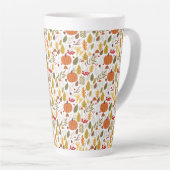 Herfst Pompoen Patroon Latte Mok (Rechterhoek)
