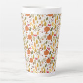 Herfst Pompoen Patroon Latte Mok (Voorkant)