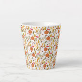 Herfst Pompoen Patroon Latte Mok (Voorkant)