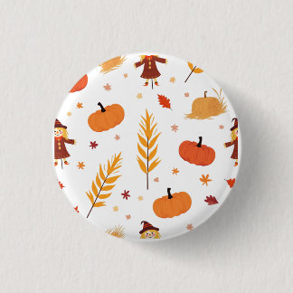 Herfst Pompoen Patroon Pin Badge Ronde Button 3,2 Cm