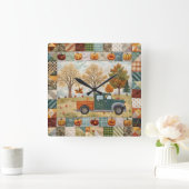 Herfst Pompoen Pickup Truck Wall Clock Vierkante Klok (Huis)