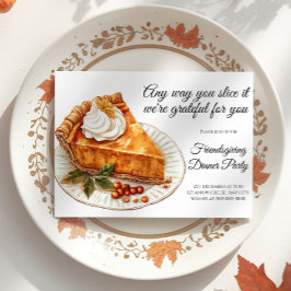 Herfst pompoen Pie Thanksgiving Party Kaart