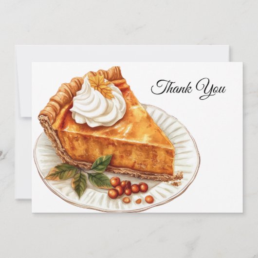 Herfst pompoen Pie Thanksgiving Party Kaart (Achterkant)
