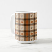 Herfst Pompoen Plaid Koffiemok (Voorkant links)