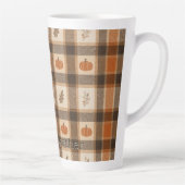 Herfst Pompoen Plaid Latte Mok (Rechts)
