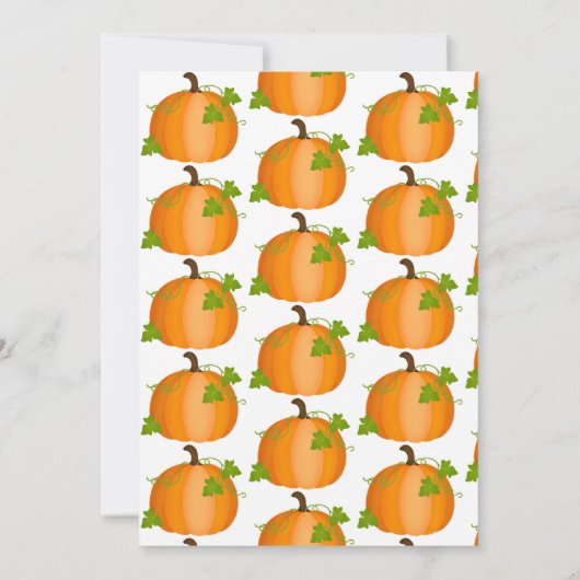 Herfst pompoen plukken verjaardagsfeestje kaart (Achterkant)