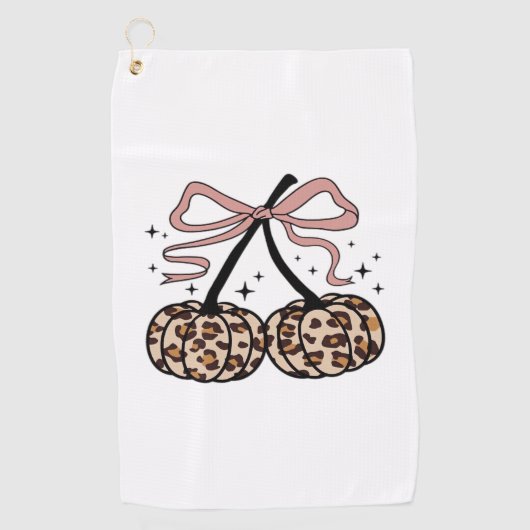 Herfst pompoen, pompoen kersen, luipaard pompoen, golfhanddoek (Voorkant)