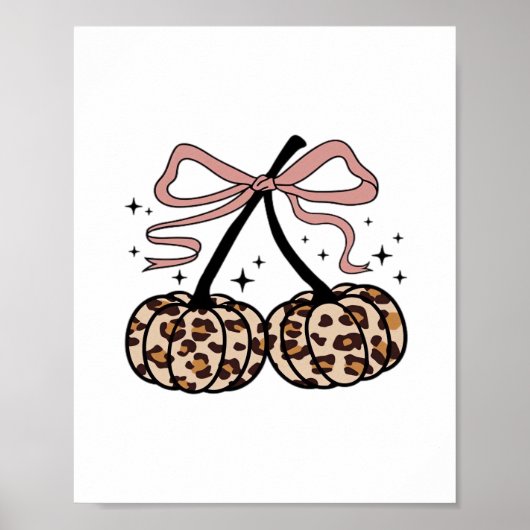 Herfst pompoen, pompoen kersen, luipaard pompoen,  poster (Voorkant)