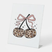 Herfst pompoen, pompoen kersen, luipaard pompoen, reclamebord met voetstuk (Voorkant)