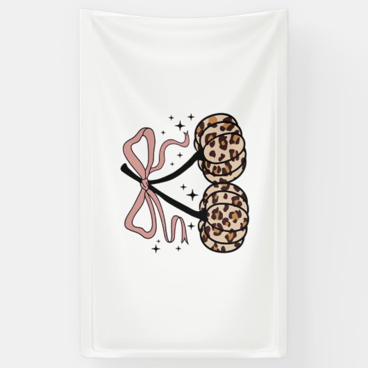 Herfst pompoen, pompoen kersen, luipaard pompoen, spandoek (Verticaal)