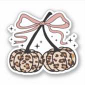 Herfst pompoen, pompoen kersen, luipaard pompoen,  sticker (Voorkant)