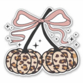 Herfst pompoen, pompoen kersen, luipaard pompoen,  sticker (Voorkant)