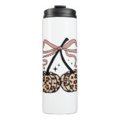 Herfst pompoen, pompoen kersen, luipaard pompoen,  thermosbeker (Voorkant)