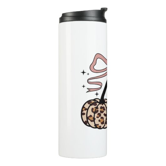 Herfst pompoen, pompoen kersen, luipaard pompoen,  thermosbeker (Gedraaid links)