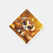 Herfst Pompoen Puppy Servet (Hoek)