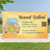 Herfst Pompoen QR Code Herfst Oogst Festival Spandoek (Buitenkant)