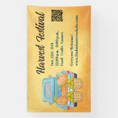 Herfst Pompoen QR Code Herfst Oogst Festival Spandoek (Verticaal)