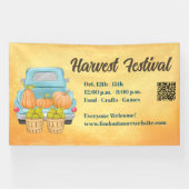 Herfst Pompoen QR Code Herfst Oogstfeest Spandoek (Horizontaal)