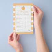 Herfst Pompoen Raad de Prijs Baby Shower Spel Flyer (Hand)