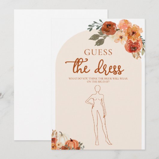 Herfst pompoen raden de jurk Vrijgezellenfeest spe Kaart (Voorkant / Achterkant)