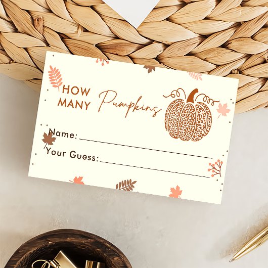 Herfst pompoen raden hoeveel pompoenen spel Kaart