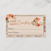 Herfst pompoen raden hoeveel Snoepjes spel Kaart (Voorkant)