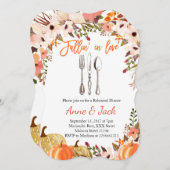 Herfst pompoen repetitie dineruitnodiging kaart (Voorkant / Achterkant)