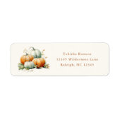 Herfst Pompoen Retouradres Etiket (Voorkant)