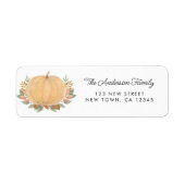 Herfst Pompoen Retouradres Label (Voorkant)