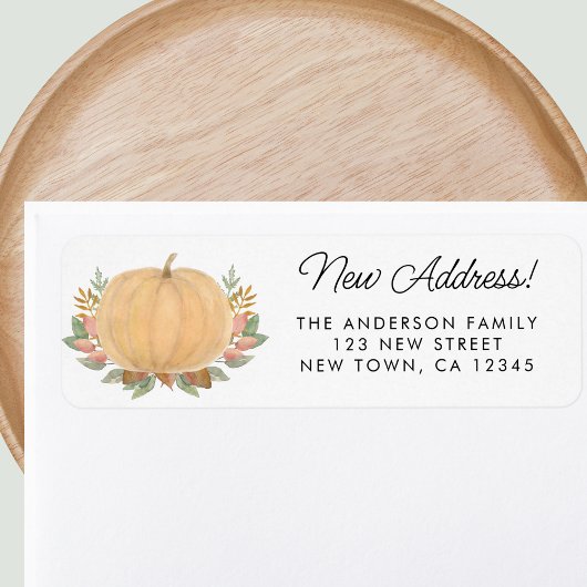 Herfst Pompoen Retouradres Label