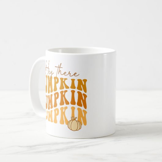 Herfst Pompoen Retro Herfst Koffiemok (Voorkant links)