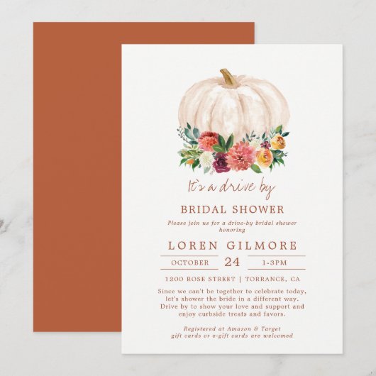 Herfst pompoen rijden met het Vrijgezellenfeest Kaart (Voorkant / Achterkant)