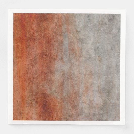 Herfst Pompoen Roest Sinaasappel Grijze Waterverf Servet (Voorkant)