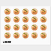 Herfst Pompoen Ronde Gepersonaliseerde Halloween S Sticker (Vel)