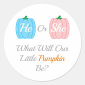 Herfst pompoen ronde sticker (Voorkant)