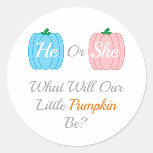 Herfst pompoen ronde sticker (Voorkant)