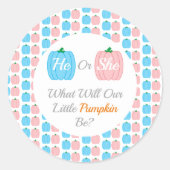Herfst pompoen ronde sticker (Voorkant)