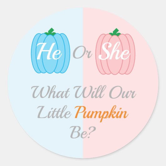 Herfst pompoen ronde sticker (Voorkant)