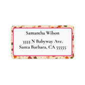 Herfst pompoen roze Baby shower adres Etiket (Voorkant)