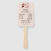 Herfst pompoen roze bordeaux bruiloft programma handwaaier (Achterkant)