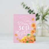 Herfst Pompoen Roze Feestdagenkaart (Staand voorkant)