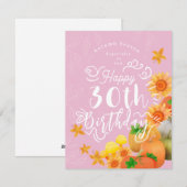 Herfst Pompoen Roze Feestdagenkaart (Voorkant / Achterkant)