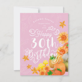 Herfst Pompoen Roze Feestdagenkaart