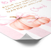 Herfst Pompoen Roze Meisje Baby shower Mom-osa Bar Poster (Hoek)