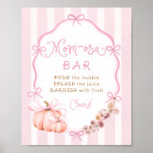 Herfst Pompoen Roze Meisje Baby shower Mom-osa Bar Poster (Voorkant)