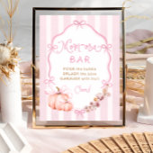 Herfst Pompoen Roze Meisje Baby shower Mom-osa Bar Poster
